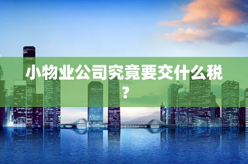 小物业公司究竟要交什么税？