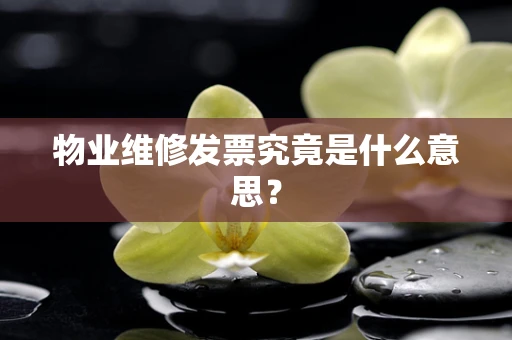 物业维修发票究竟是什么意思？
