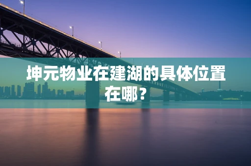 坤元物业在建湖的具体位置在哪？