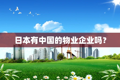 日本有中国的物业企业吗？