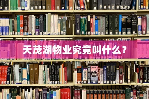 天茂湖物业究竟叫什么？