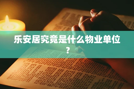 乐安居究竟是什么物业单位？