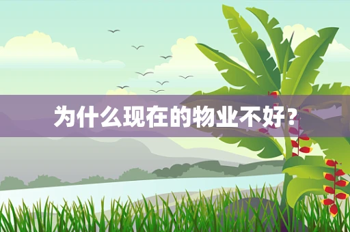 为什么现在的物业不好？