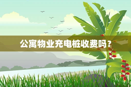 公寓物业充电桩收费吗？