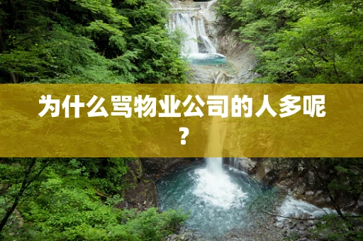 为什么骂物业公司的人多呢？
