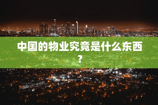 中国的物业究竟是什么东西？