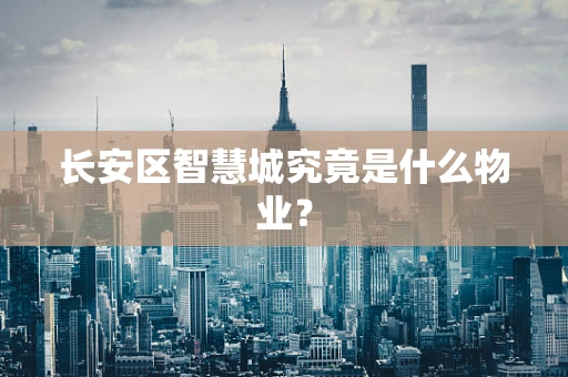 长安区智慧城究竟是什么物业？