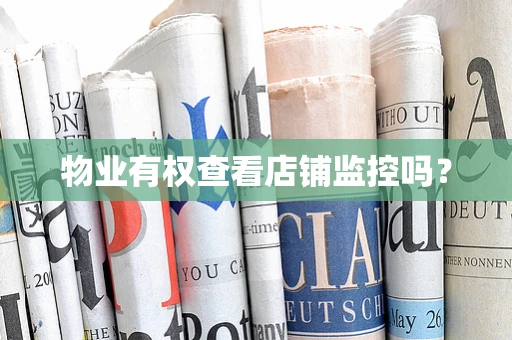 物业有权查看店铺监控吗？