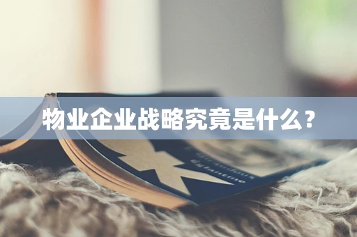 物业企业战略究竟是什么？