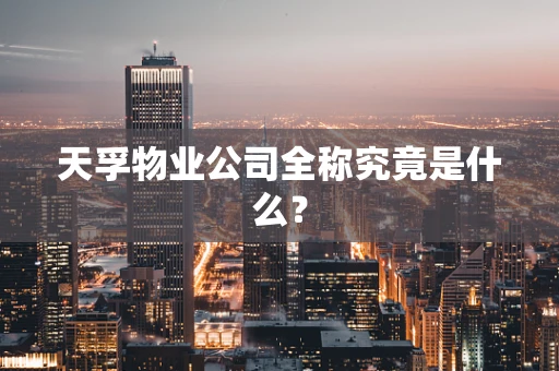 天孚物业公司全称究竟是什么？