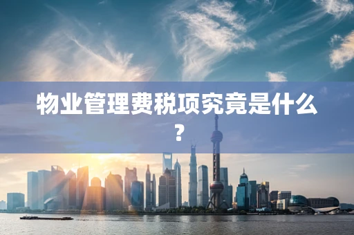 物业管理费税项究竟是什么？