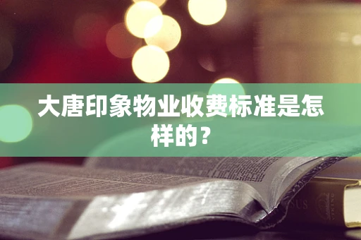 大唐印象物业收费标准是怎样的？
