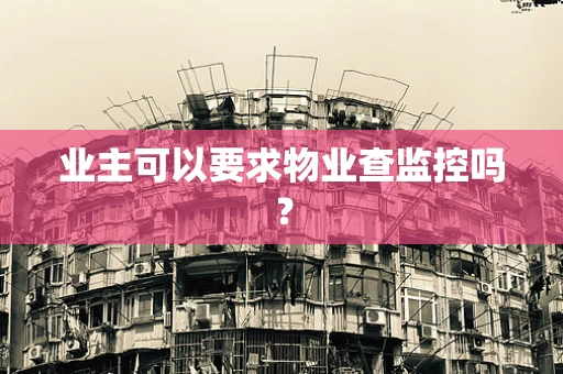 业主可以要求物业查监控吗？