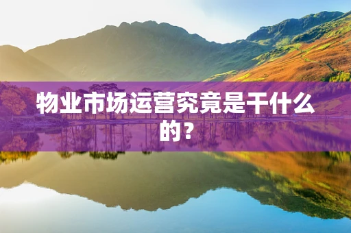 物业市场运营究竟是干什么的？