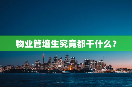 物业管培生究竟都干什么？