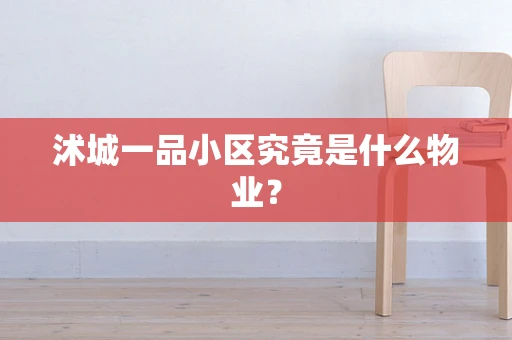 沭城一品小区究竟是什么物业？
