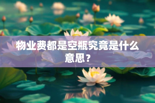 物业费都是空瓶究竟是什么意思？