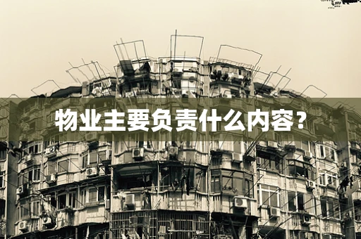 物业主要负责什么内容？