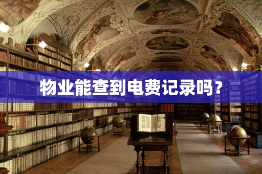 物业能查到电费记录吗？