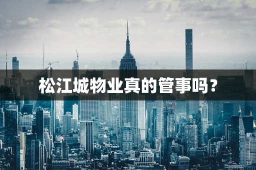 松江城物业真的管事吗？
