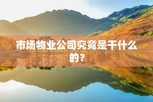 市场物业公司究竟是干什么的？