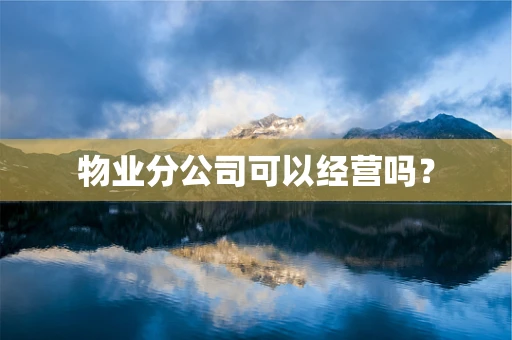 物业分公司可以经营吗？